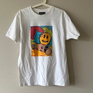 DREW White Tee with Multicolor Graphic